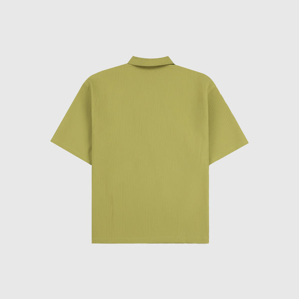 Pleasures Electron Zip Polo - Olive - Back