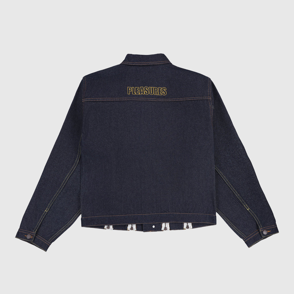 Pleasures Mileage Trucker Jacket - Raw Indigo - Back