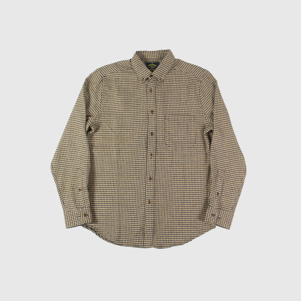 Portuguese Flannel Abstract Pide Poule Shirt - Navy Front