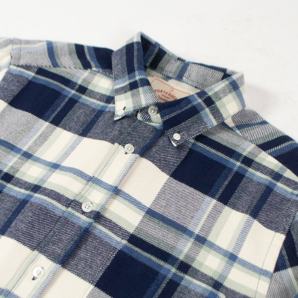 Portuguese Flannel Beck ESP BD Shirt - Multi Collar close up