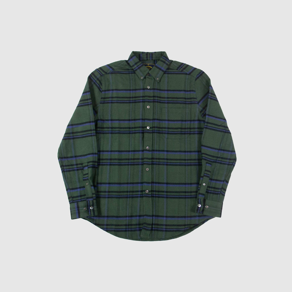 Portuguese Flannel Green Box Esp Shirt - Green Front