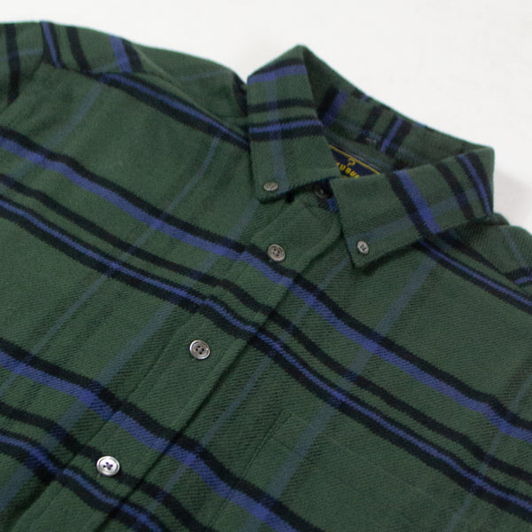 Portuguese Flannel Green Box Esp Shirt - Green Close Up 