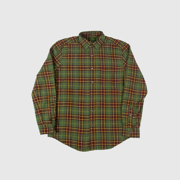Portuguese Flannel Hoop Shirt - Leaf Green Front