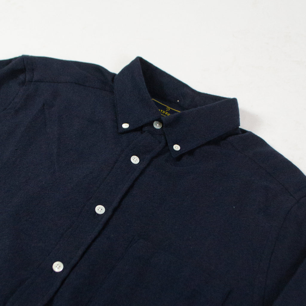 Portuguese Flannel Teca Shirt - Navy Close Up
