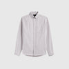 Portuguese Flannel Brushed Oxford Stripe - Bordeaux - Front