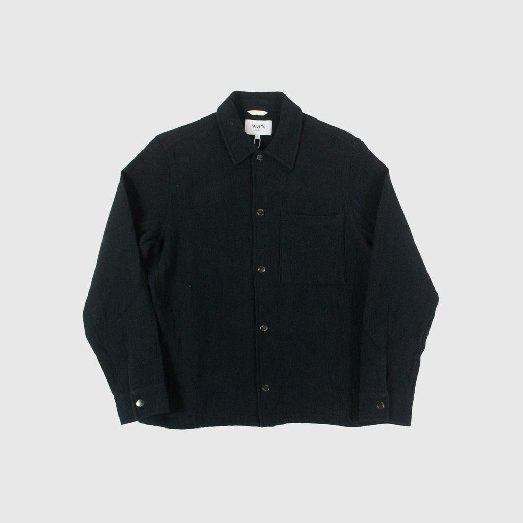 Wax Romer Overshirt - Heavy Cotton Crinkle Black Front