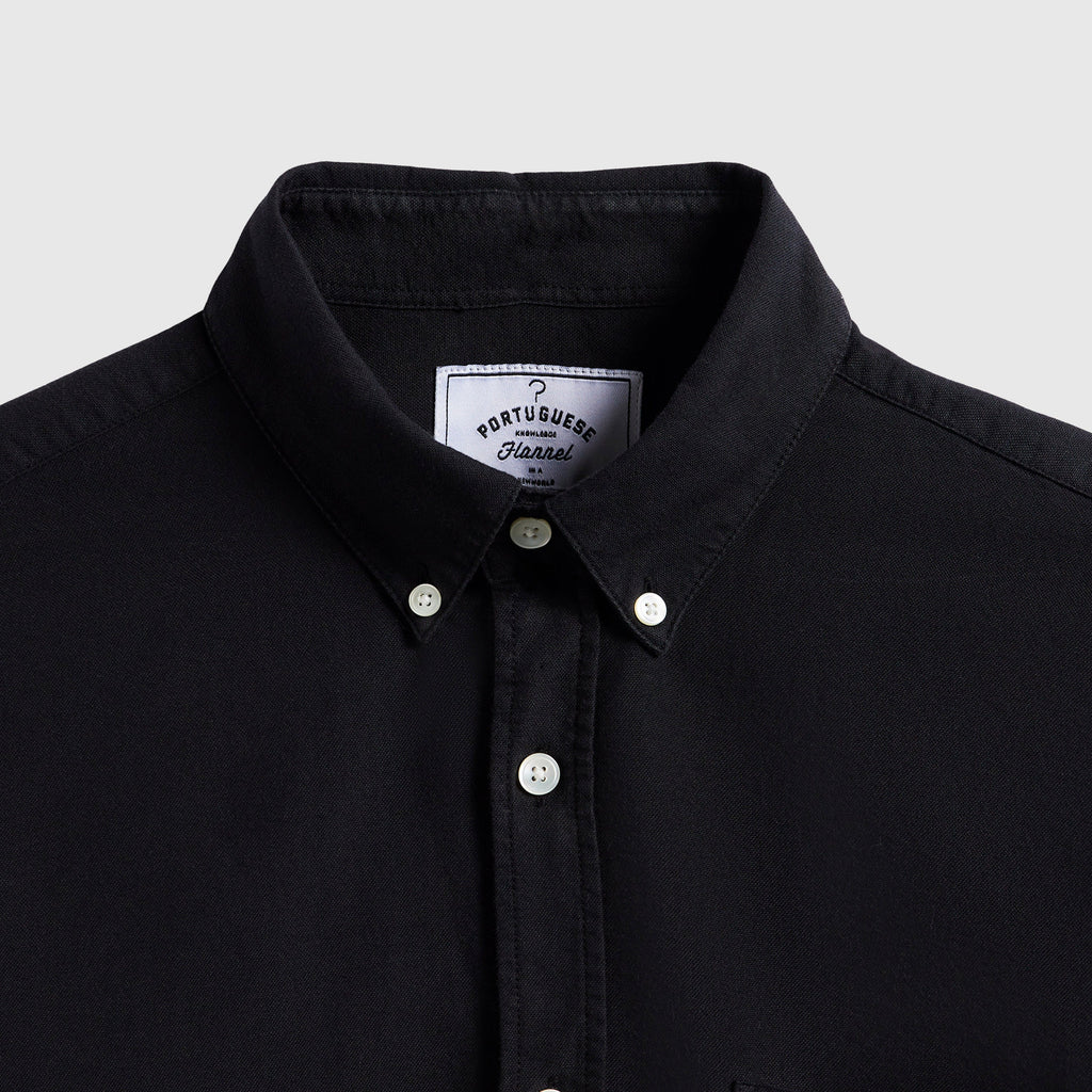 Portuguese Flannel LS Belavista Shirt - Black - Front Close Up