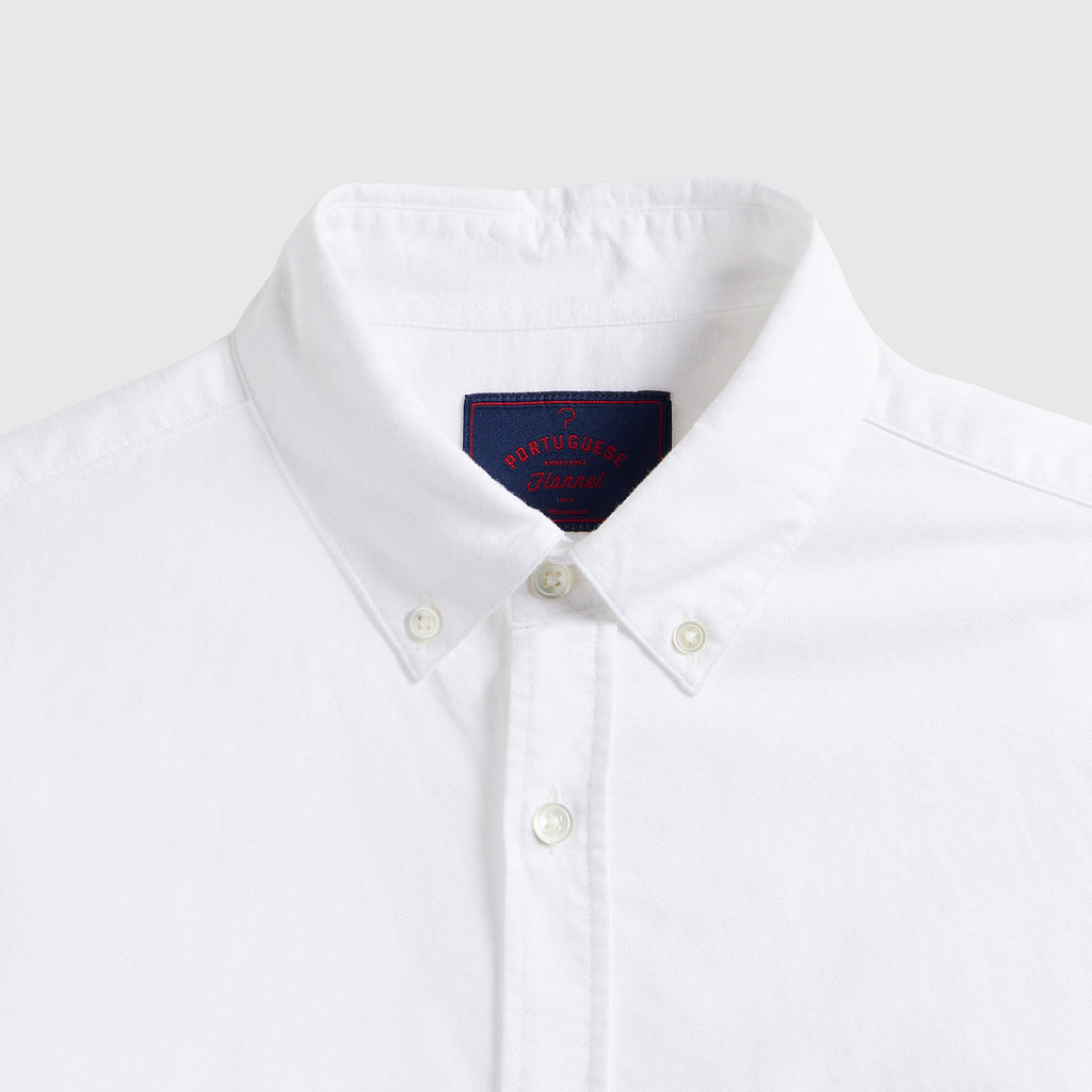 Portuguese Flannel Belavista Shirt - Off White - Front Close Up