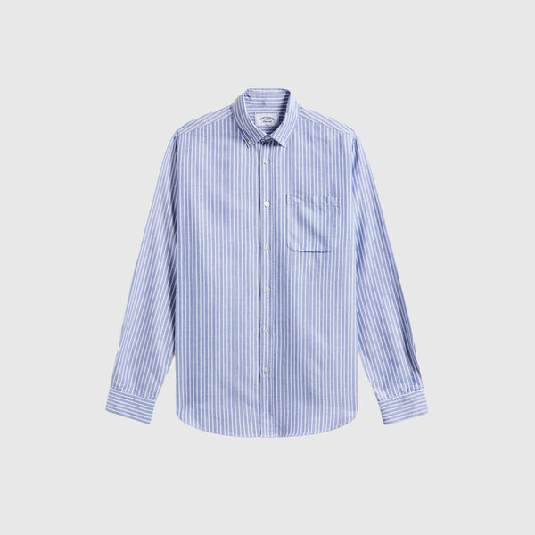 Portuguese Flannel Belavista Stripe Shirt - Blue - Front