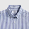 Portuguese Flannel Belavista Stripe Shirt - Blue - Front Close Up