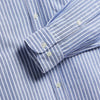Portuguese Flannel Belavista Stripe Shirt - Blue - Front Close Up