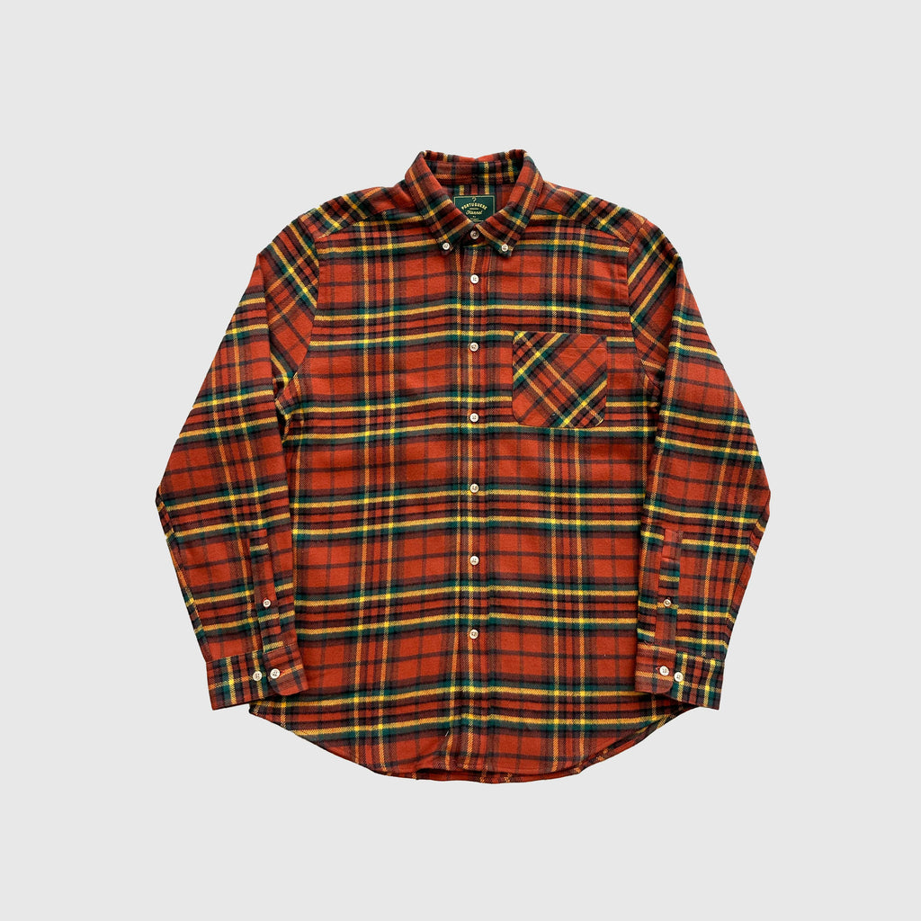 Portuguese Flannel LS Farol ESP Shirt - Burnt Orange / Yellow / Green