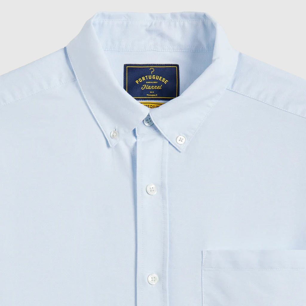 Portuguese Flannel Belavista Shirt - Light blue - Front Close Up