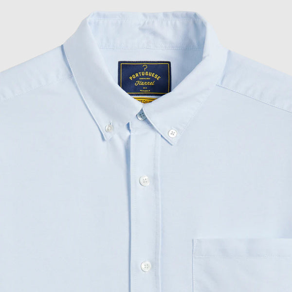 Portuguese Flannel Belavista Shirt - Light blue - Front Close Up