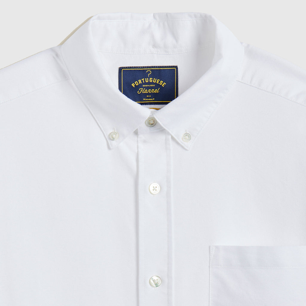 Portuguese Flannel Belavista Shirt - White - Front Close Up