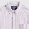 Portuguese Flannel Belavista Stripe Shirt - Bordeaux - Front Close Up