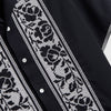 Portuguese Flannel Cross Stitch Shirt - Black - Front Close Up