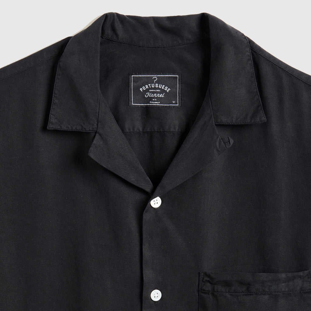 Portuguese Flannel Dogtown Shirt - Black - Front Close Up