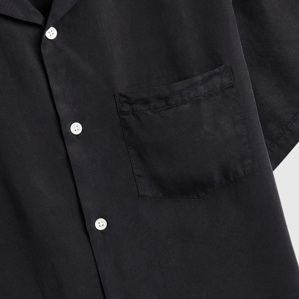 Portuguese Flannel Dogtown Shirt - Black - Front Close Up