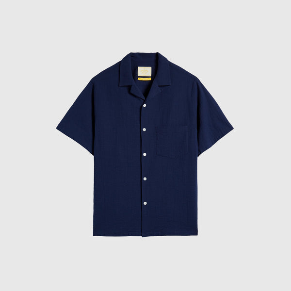 Portuguese Flannel Flame Shirt - Navy - Front