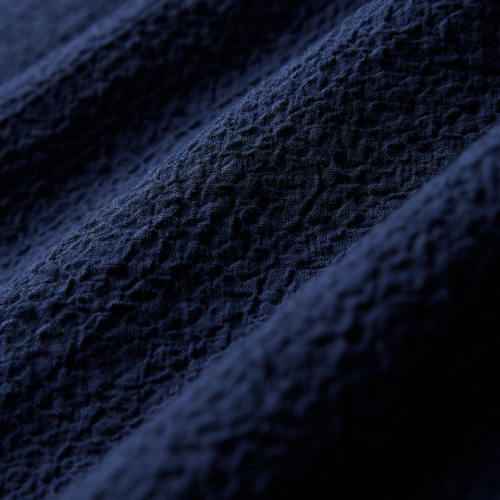 Portuguese Flannel Flame Shirt - Navy - Front Close Up