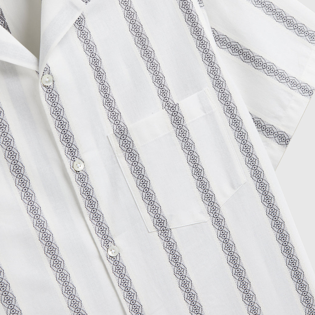 Portuguese Flannel Louro Shirt - Ecru / Multi - Front Close Up
