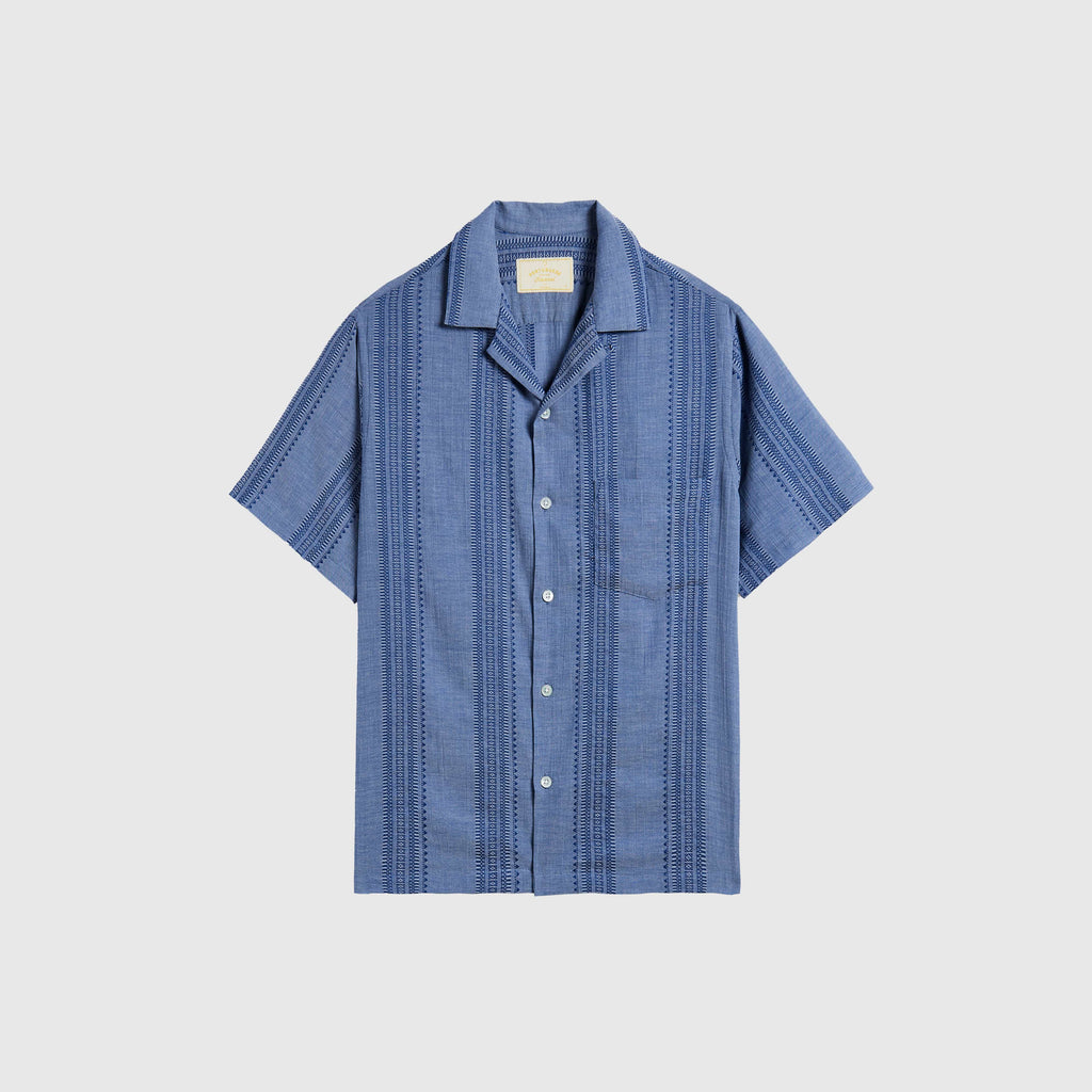 Portuguese Flannel Pacific Shirt - Indigo - Front