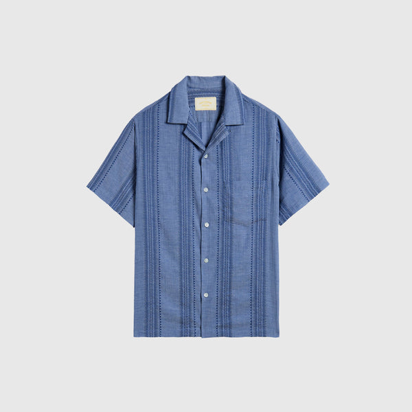 Portuguese Flannel Pacific Shirt - Indigo - Front