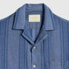 Portuguese Flannel Pacific Shirt - Indigo - Front Close Up