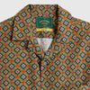 Portuguese Flannel Quartet Shirt - Deep Green / Mustard - Front Close Up
