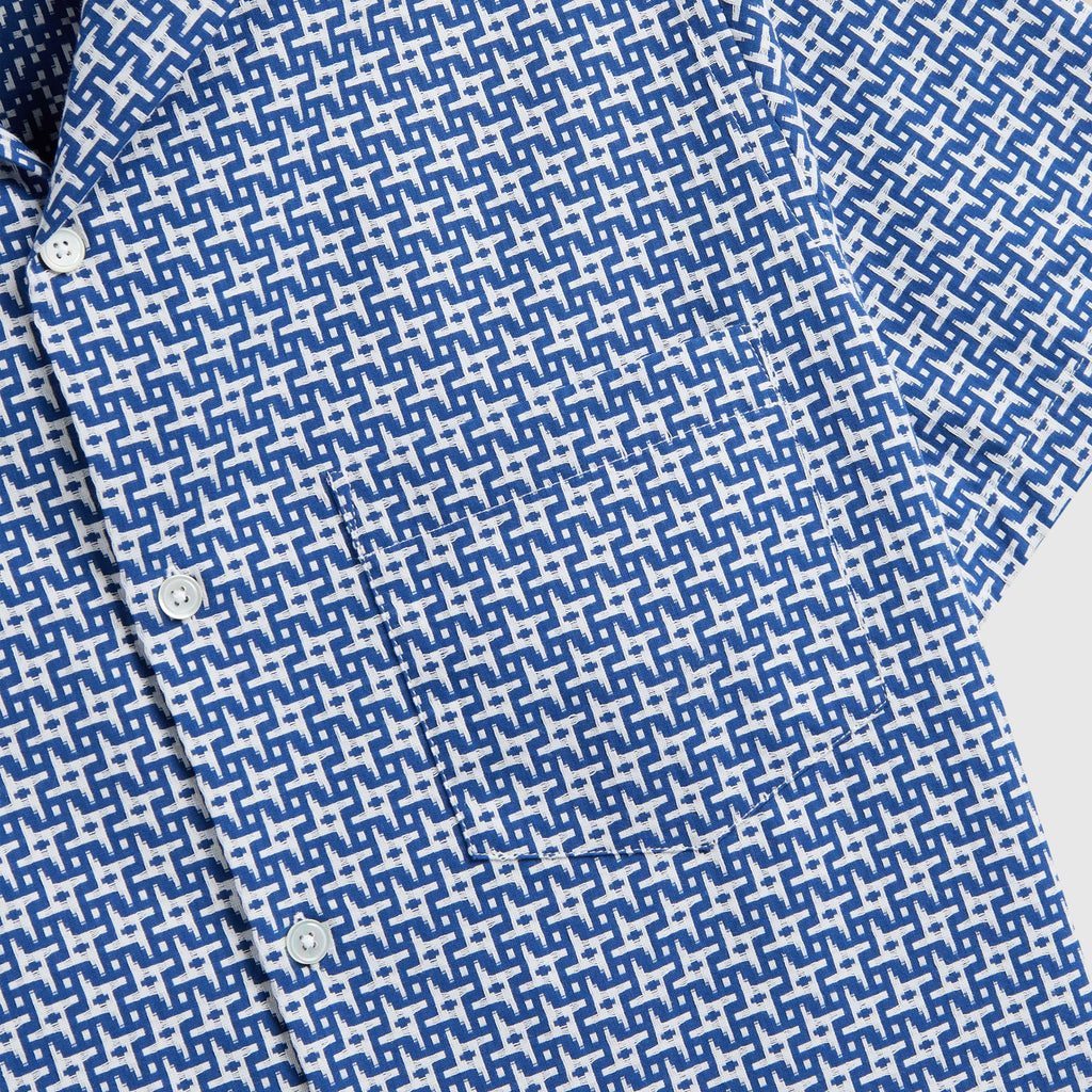 Portuguese Flannel Soul Shirt - Blue / White - Front Close Up