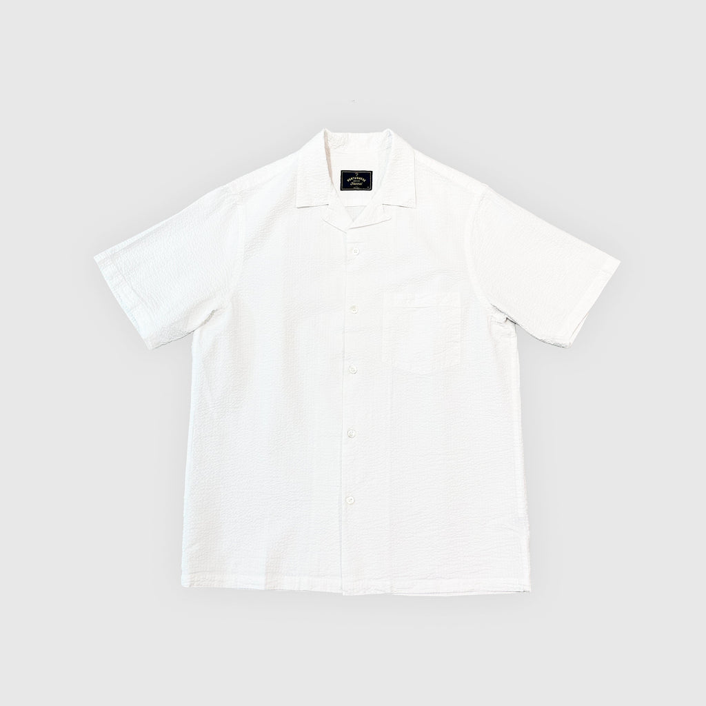 Portuguese Flannel Atlantico Camp Collar Shirt - White - Front