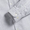 Portuguese Flannel Brushed Oxford Stripe - Blue - Front Close Up