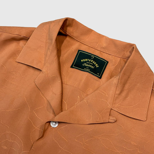 Portuguese Flannel Face Shirt - Brick - Front Close Up
