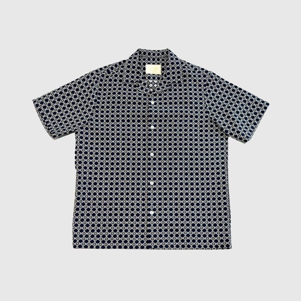 Portuguese Flannel Portuguese Tile - White / Navy - Front
