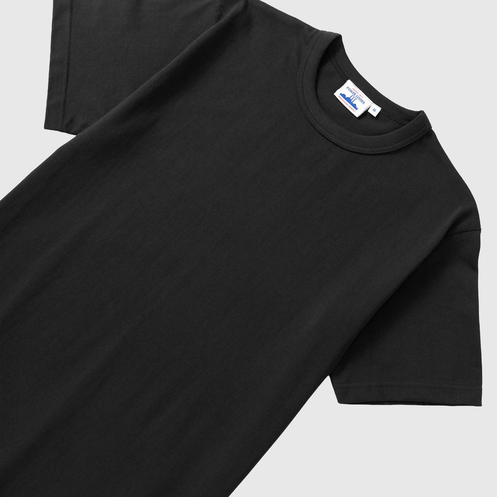 Power Goods Archive Tee - Black - Front Close Up
