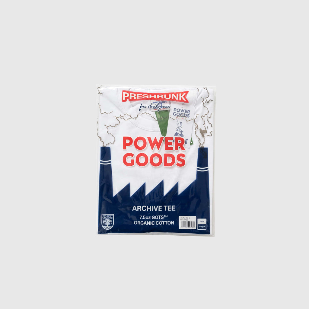 Power Goods Archive Tee (Two-pack) - White - Front In Packaging