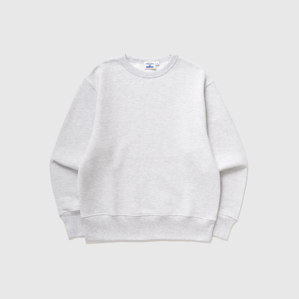 Power Goods Loopback Crewneck - Ash - Front