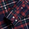 Portuguese Flannel Raiz Shirt - Navy / Cherry Red / Green - Front Close Up