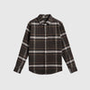  Portuguese Flannel Spindle Shirt - Olive / Ecru / Charcoal - Front