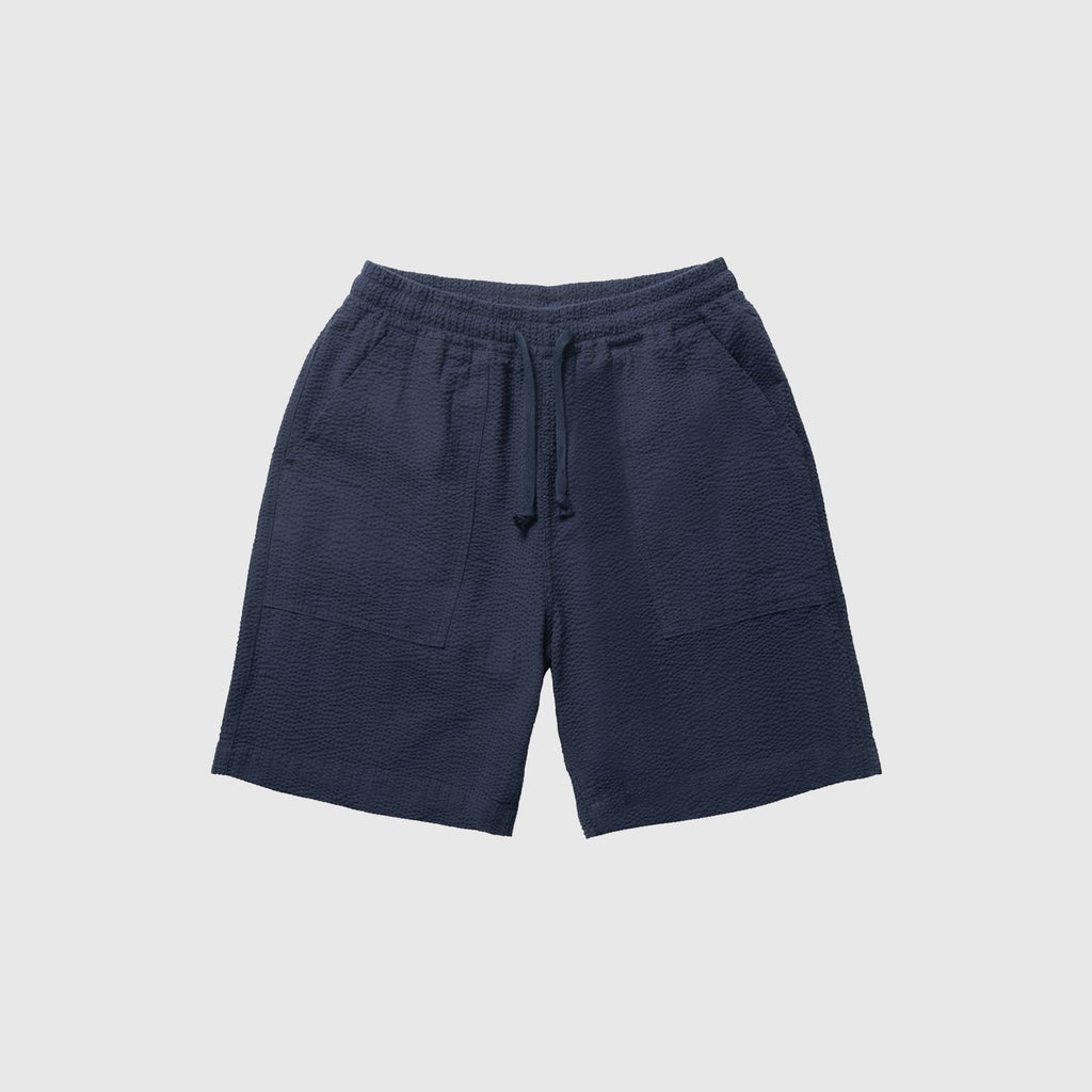 Service Works Seersucker Chef Shorts - Dark Navy - Front