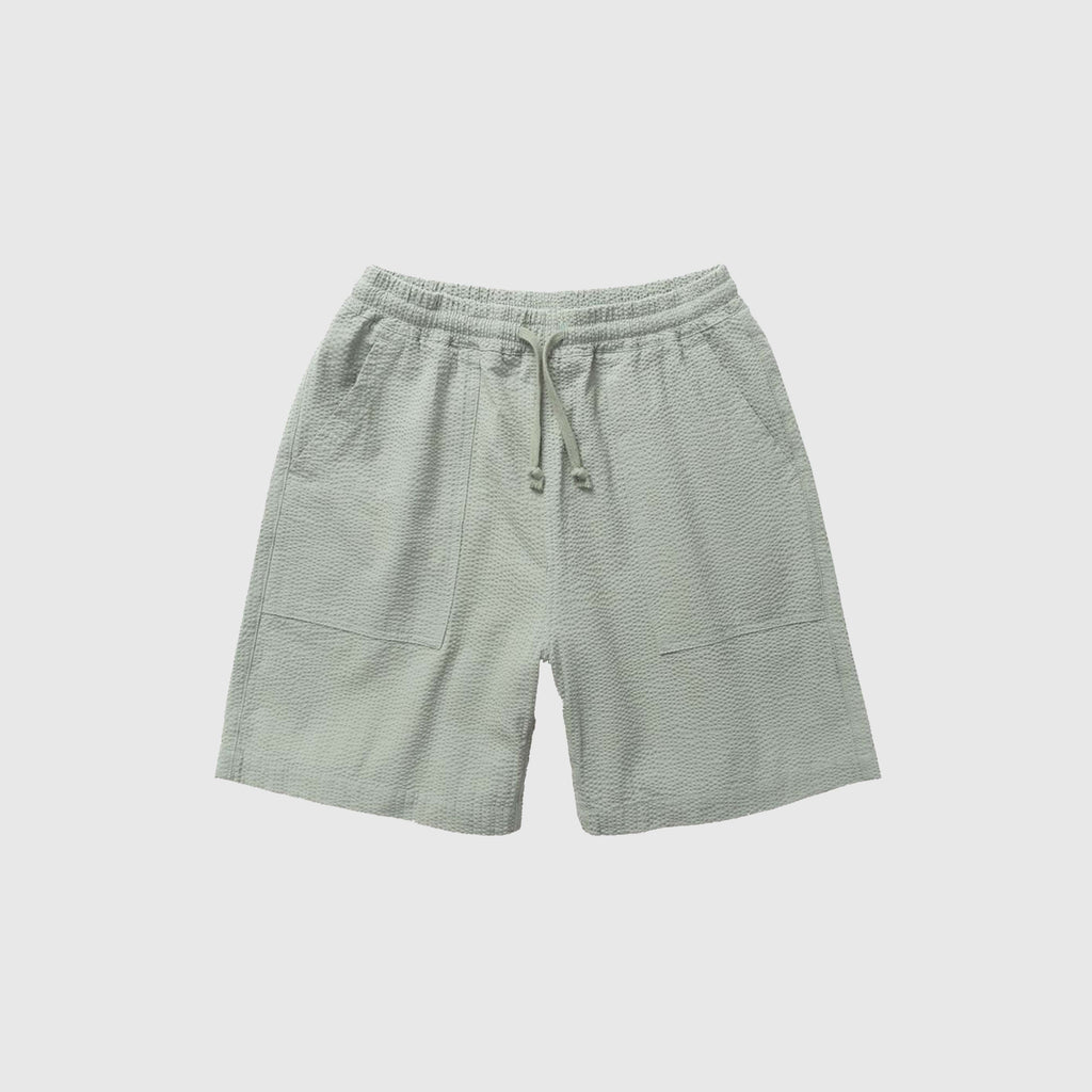 Service Works Seersucker Chef Shorts - Sage - Front
