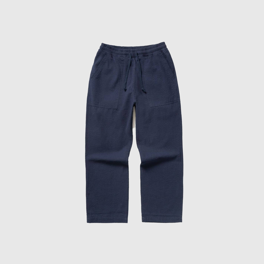 Service Works Seersucker Chef Pants - Dark Navy - Front