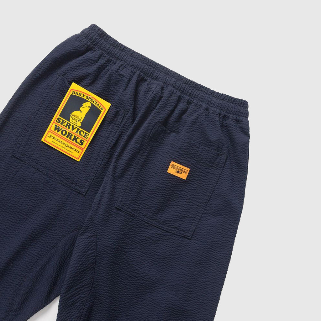 Service Works Seersucker Chef Pants - Dark Navy - Back
