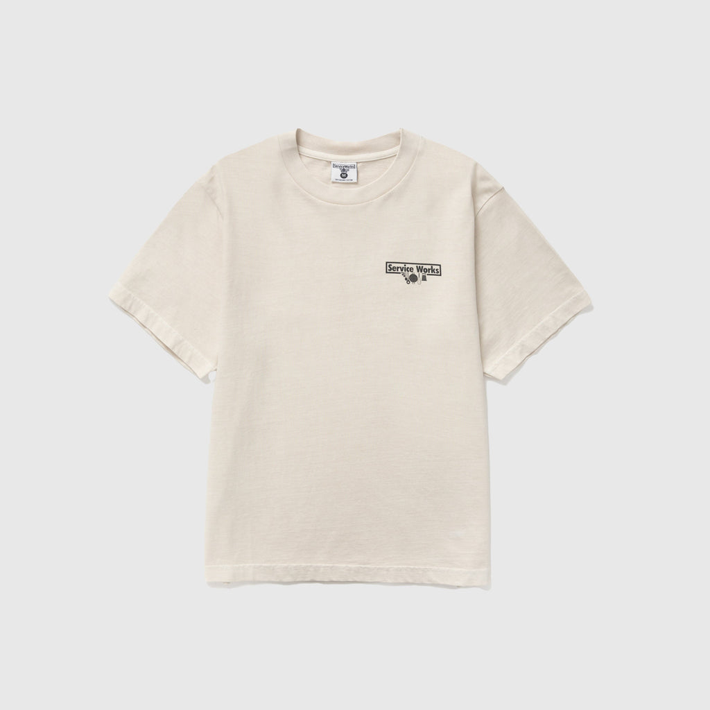 Service Works Pigment Dyed Trademark Tee - Natural - Front