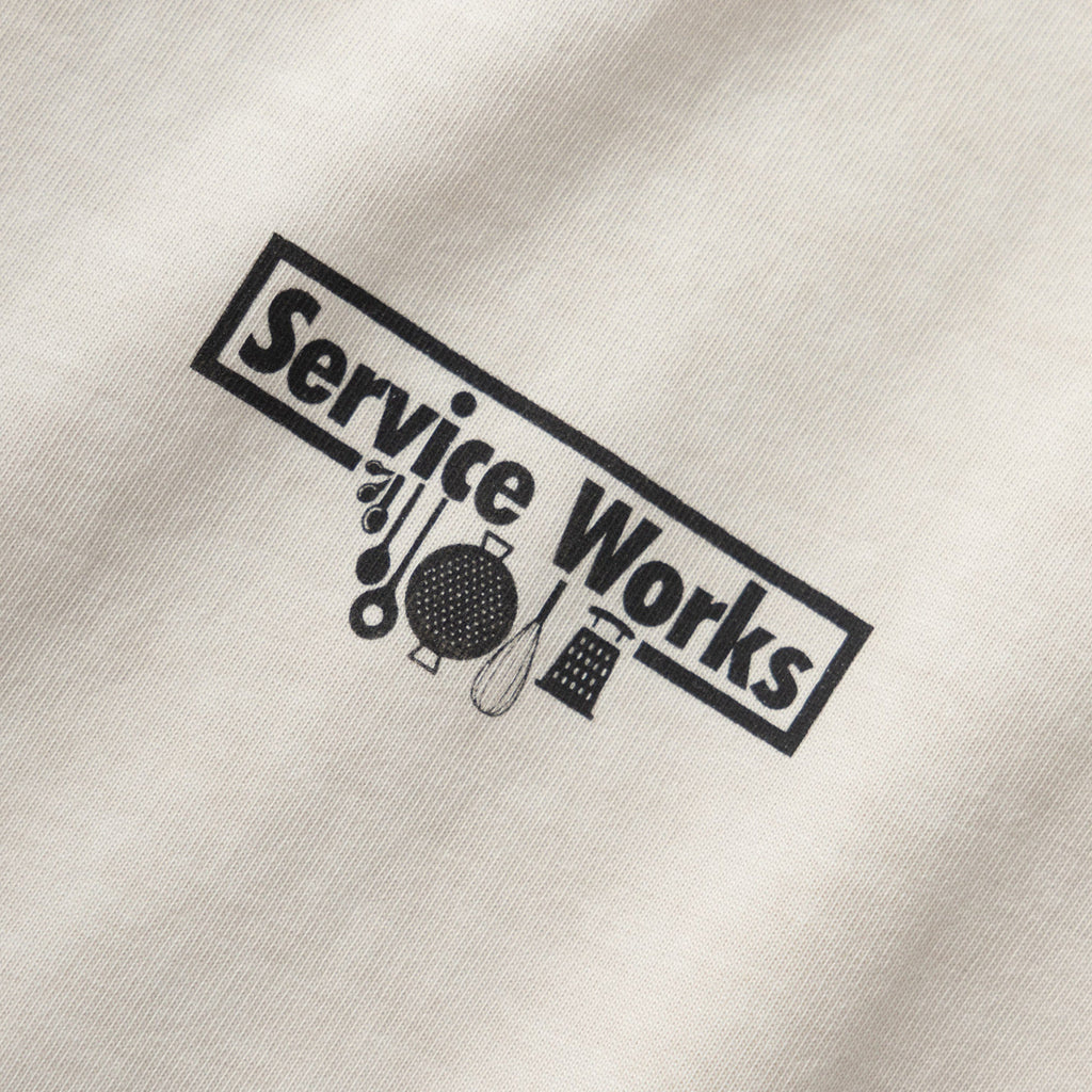 Service Works Pigment Dyed Trademark Tee - Natural - Front Close Up