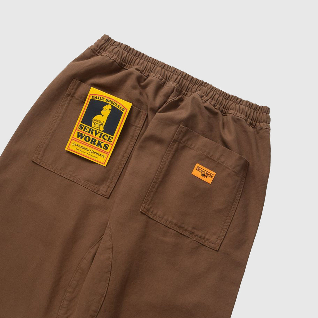 Service Works Classic Chef Pant - Bark - Back Close Up