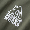 Service Works Home Comforts Tee - Olive - Front Close Up