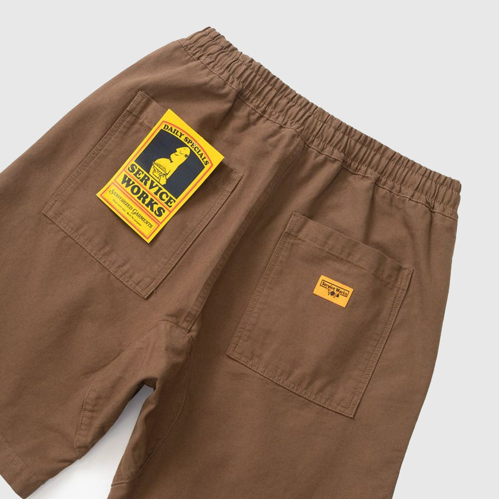 Service Works Classic Chef Shorts - Bark - Back Close Up