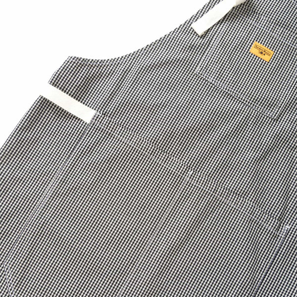 Service Works House Gingham Apron - Black - Front Close Up